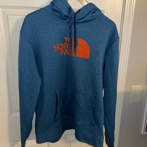 North Face Men’s Water Resistant Blue and Orange Hoodie, XL